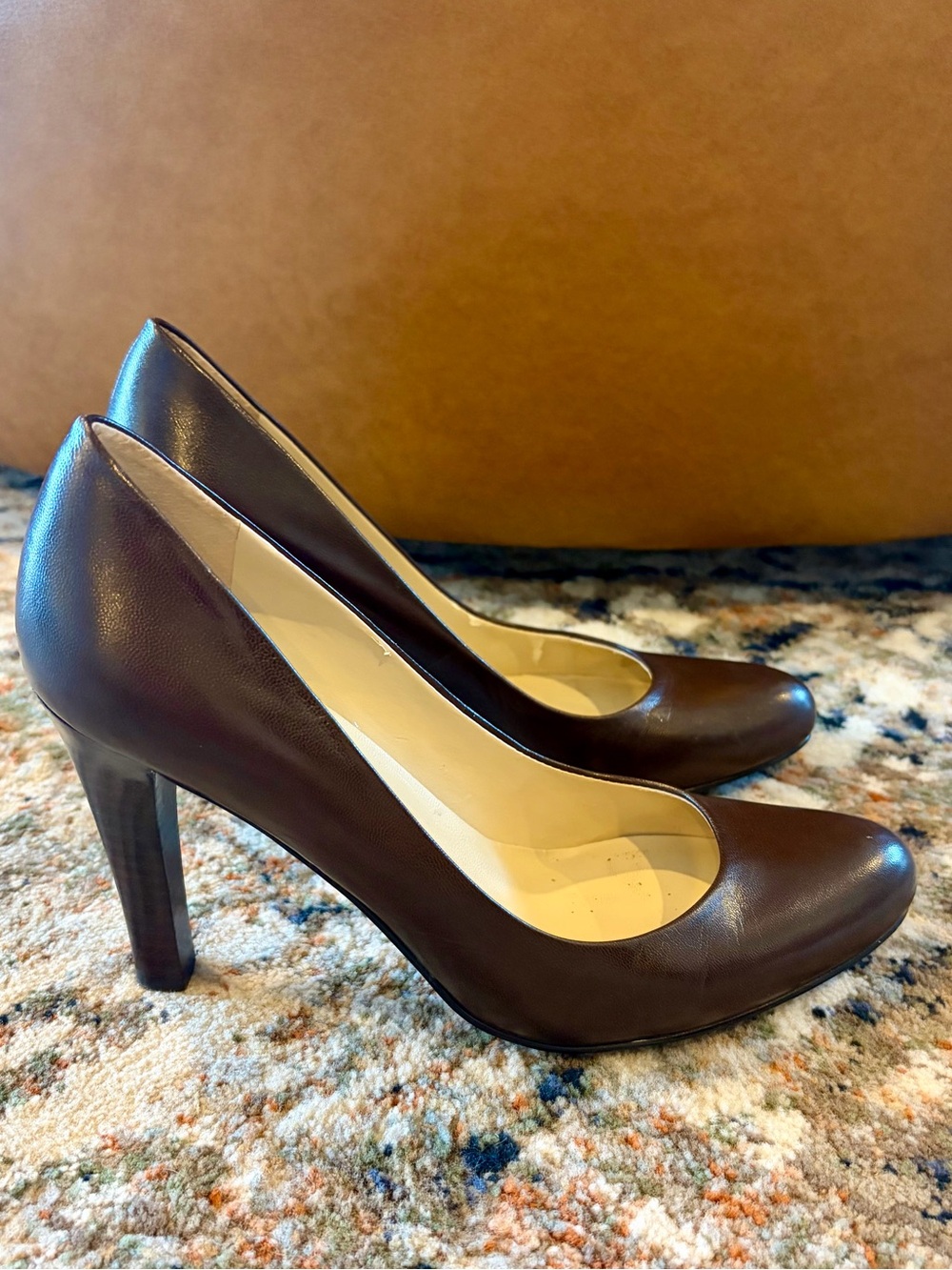 Ralph Lauren Dark Brown Leather Pumps Size 6